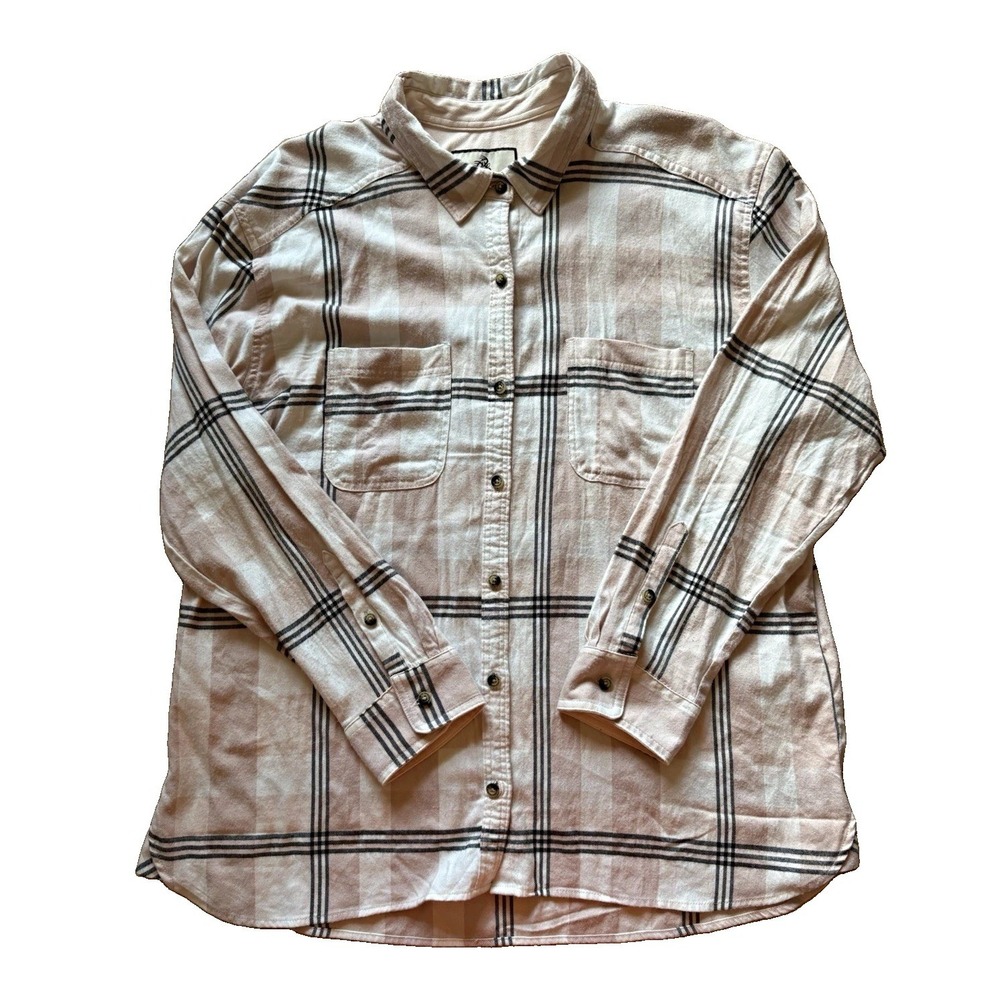 Legendary Whitetails Men's Cotton Flannel Plaid Button-Up Shirt Beige/Black XXL